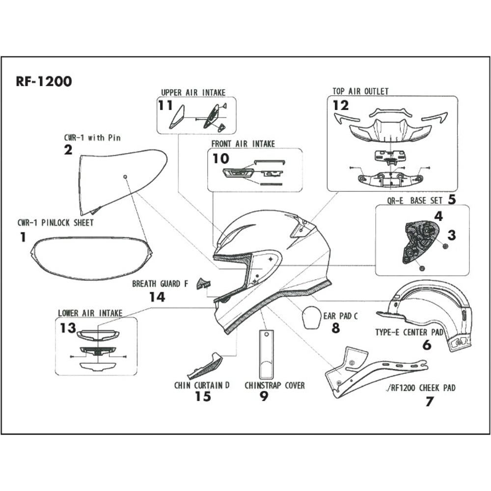 shoei rf 1200 air vents RF-1200 Top Outlet Street Motorcycle Helmet Accessories Designed to enhance comfort during warm SHOEI RF-1200 Front Air Intake